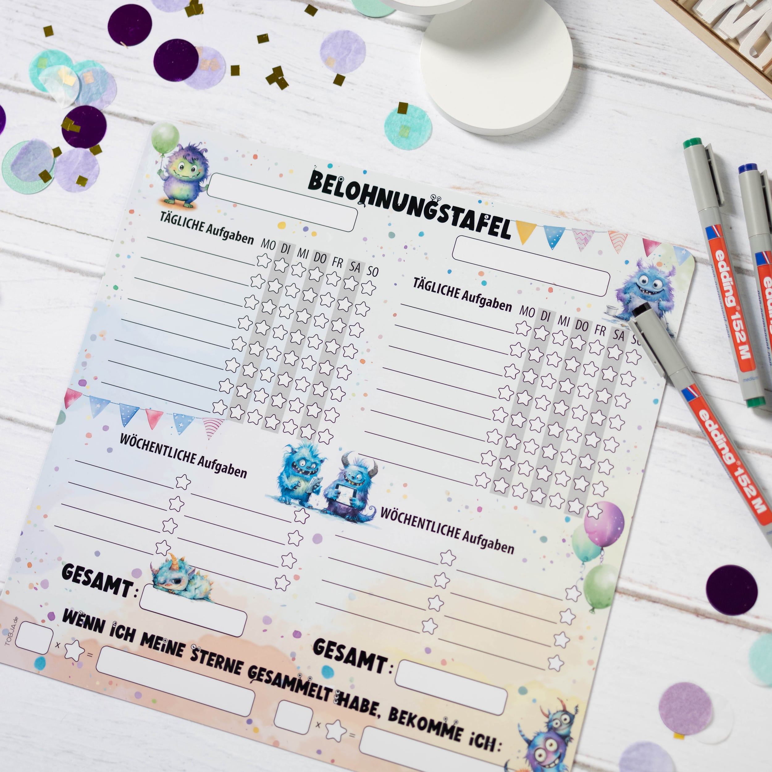 Belohnungstafel für zwei, Monster magnetisch