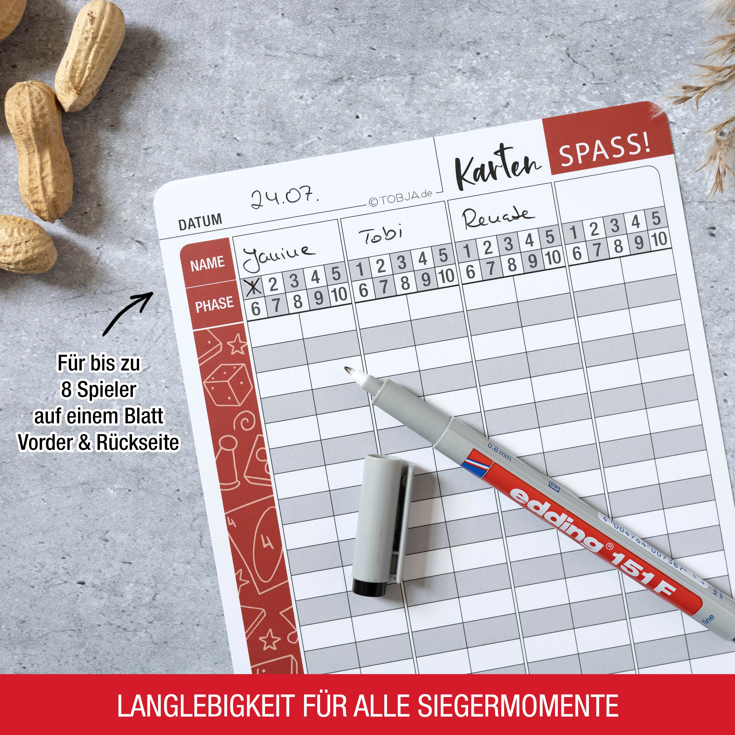 A5 Abwischbare Ersatzblätter Wertungsblatt