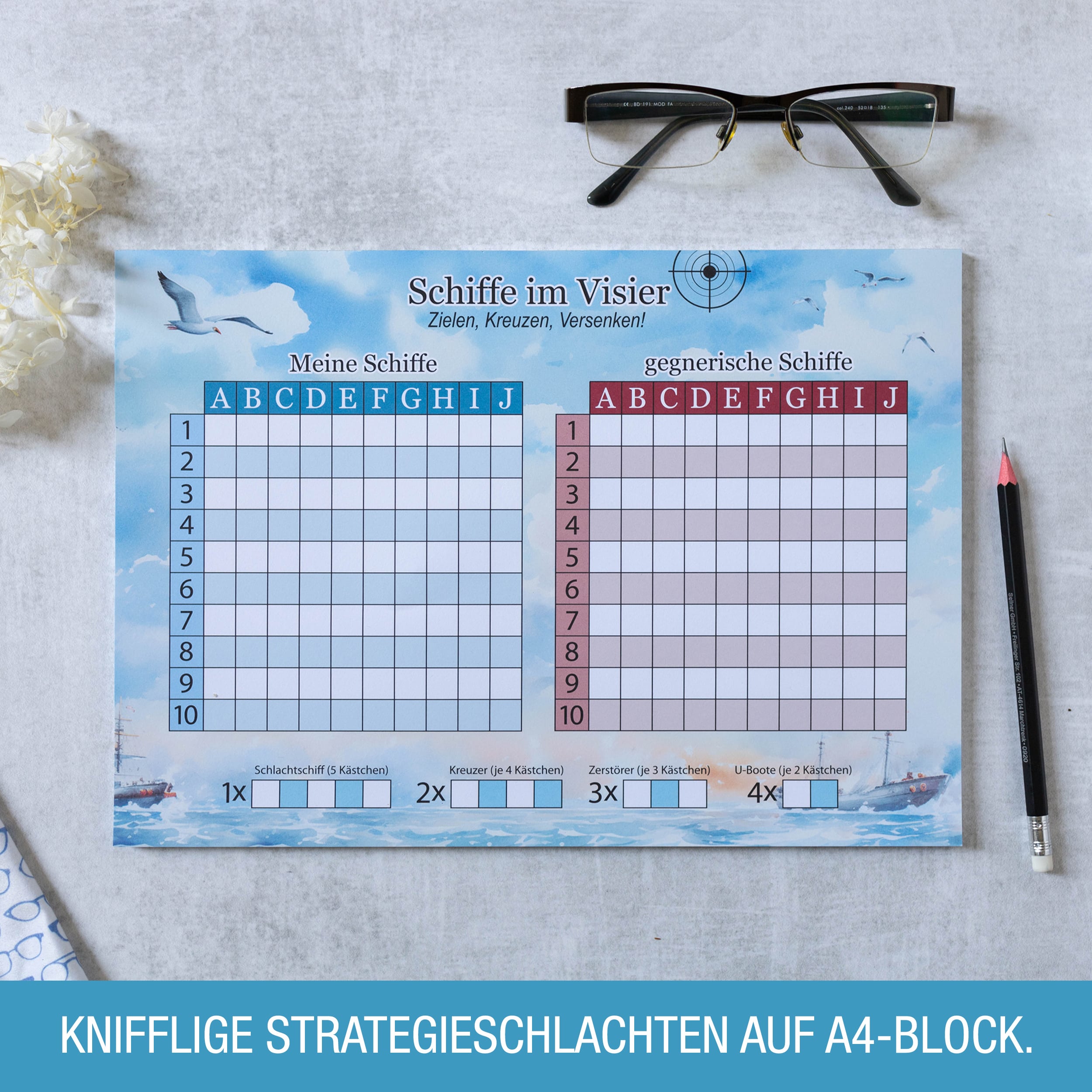 Schiffe versenken A4 Block