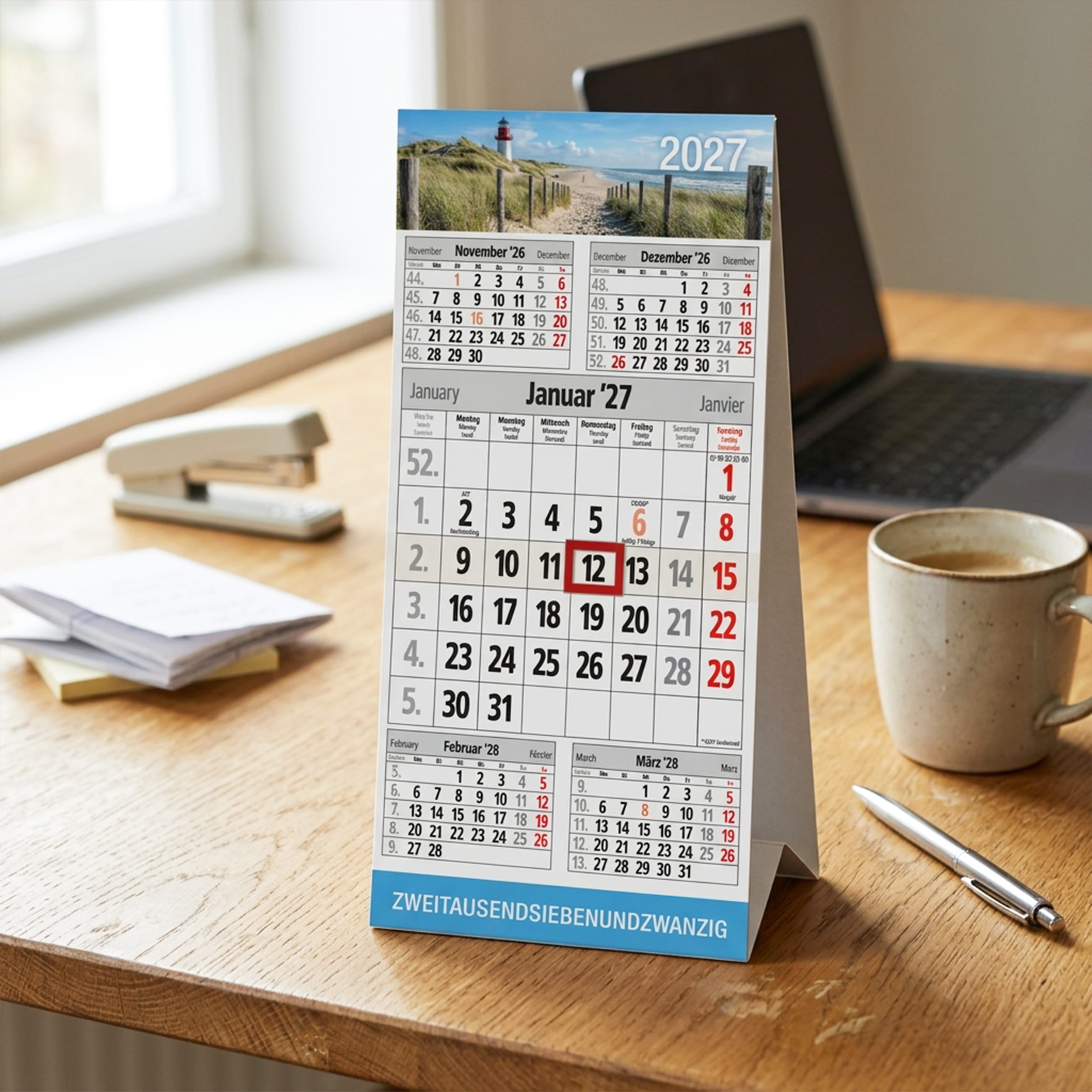 Tischkalender 2027 Leuchtturm Nordsee