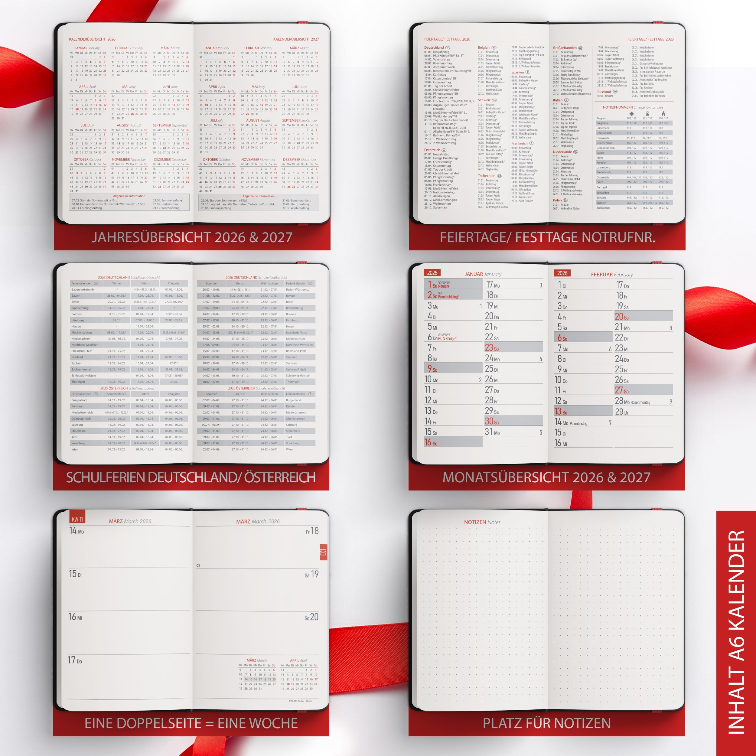 A6 Taschenkalender 2026 "Black Success" Kalender