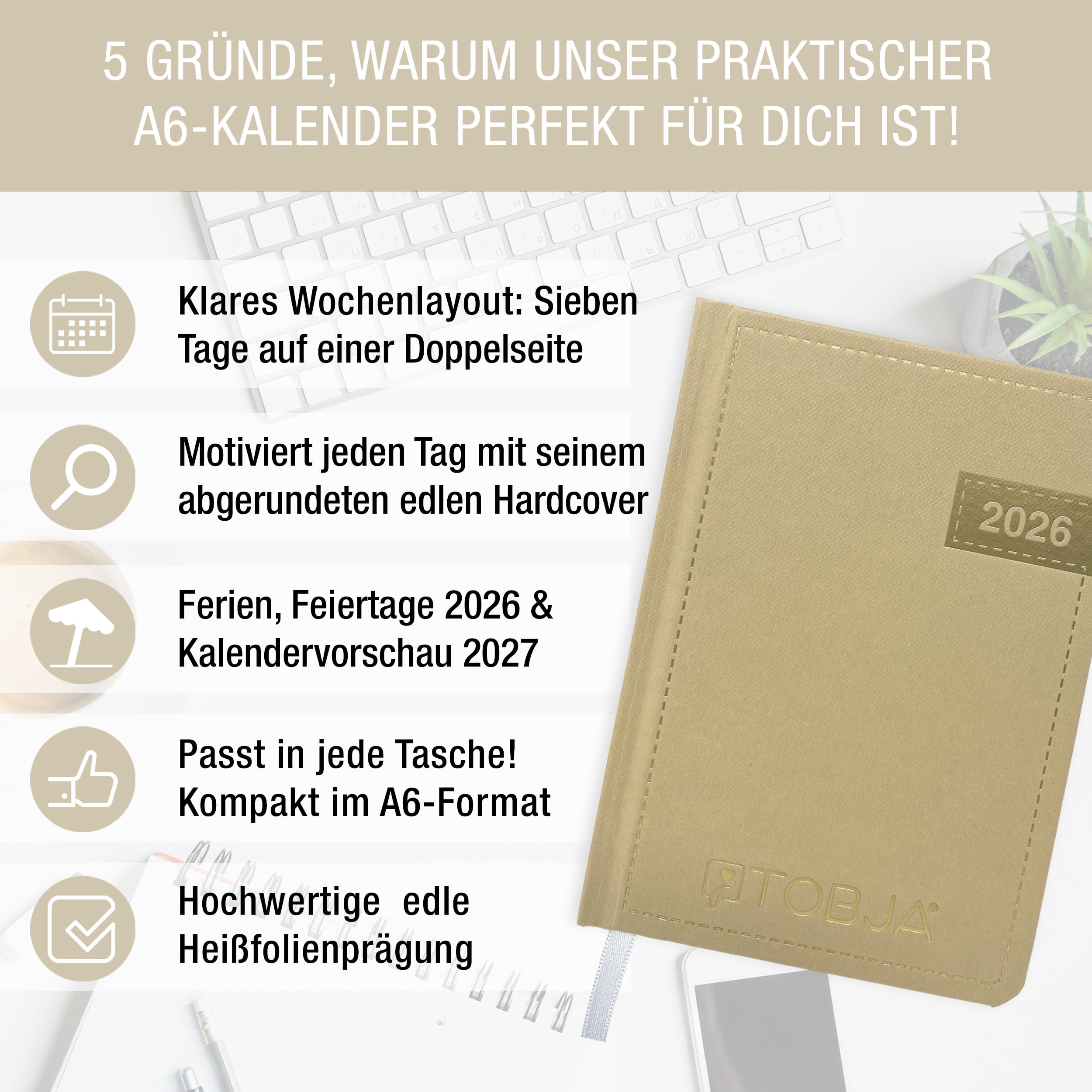 A6 Taschenkalender 2026 "Denim" Kalender