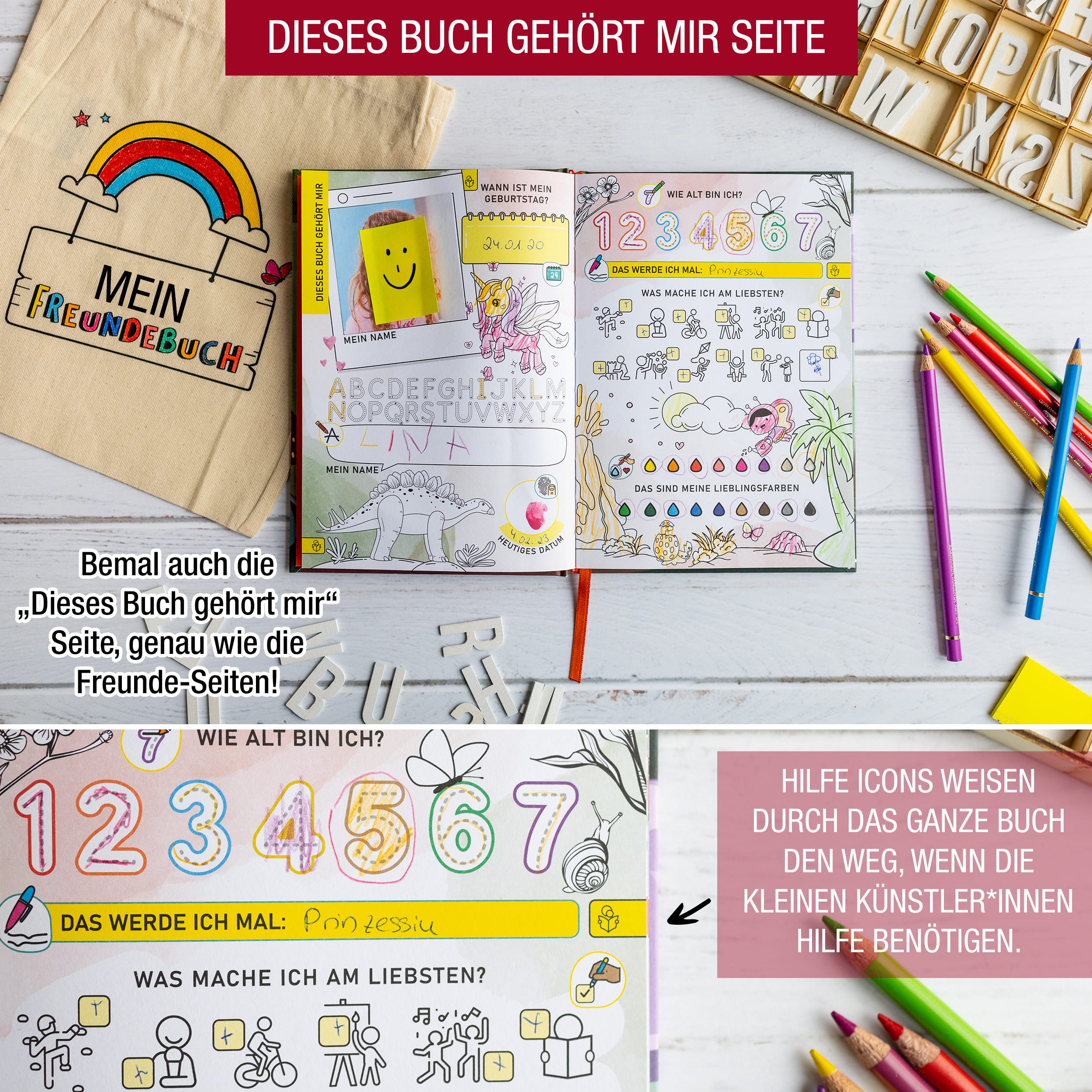 Kindergartenfreundebuch "Kunterbunt"
