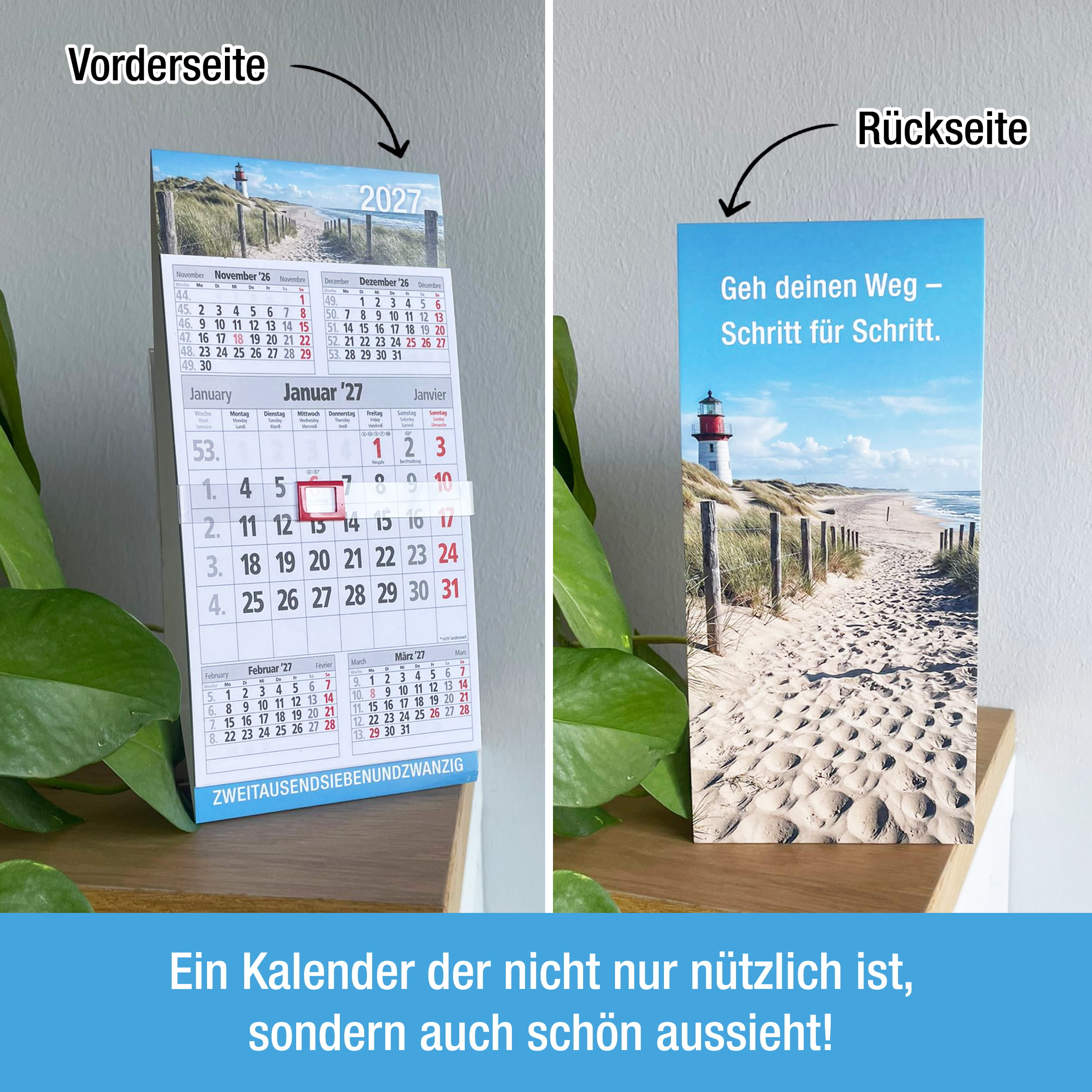 Tischkalender 2027 Leuchtturm Nordsee